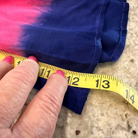 Chaser silky tie dye cropped top split back multicolor size S long sleeve - Picture 5 of 6
